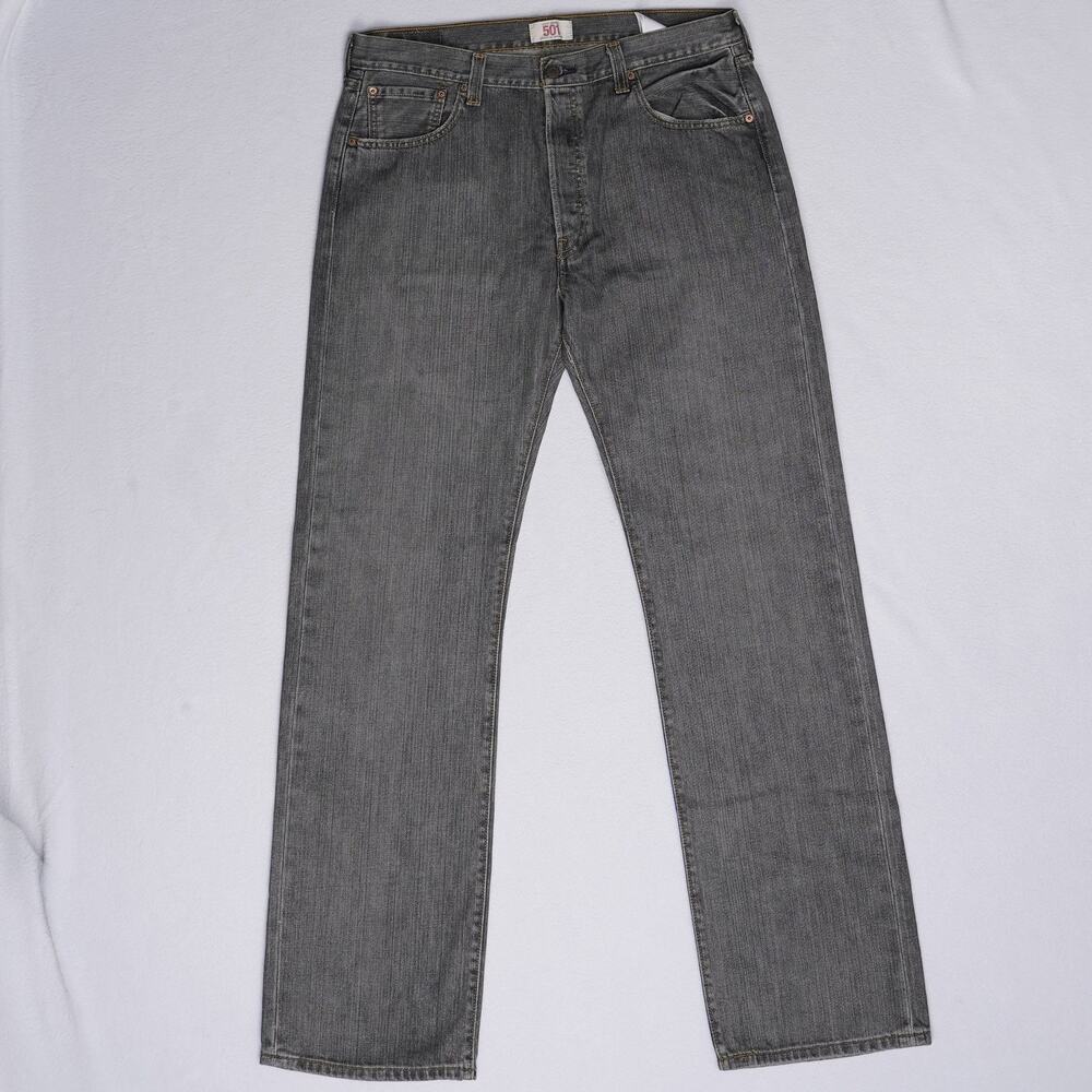 Levi's 501 Original Button Fly Jeans Gray 36x32 Men's 100% Cotton Straight